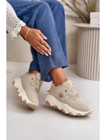 Zateplené Dámské Sportovní Boty Na Na Platformě Béžové model 21668469 - Boto