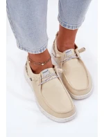 Lehké Dámské Polobotky Béžové model 21694797 - VINCEZA Lehké Dámské Polobotky Béžové model 21694797 - VINCEZA