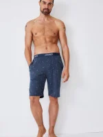 Pánske pyžamové šortky 500755H B90 tm. modrá s tukanom - Jockey