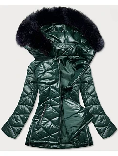 Dámska prechodná bunda plus size zelená (mm21-76)