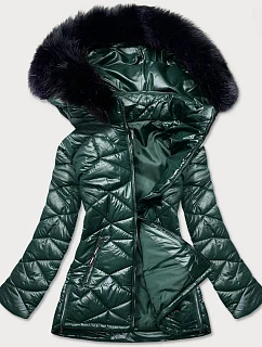 Dámska prechodná bunda plus size zelená (mm21-76)