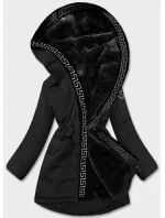Černá dámská bunda s kožešinovou podšívkou model 21345464 - S'WEST