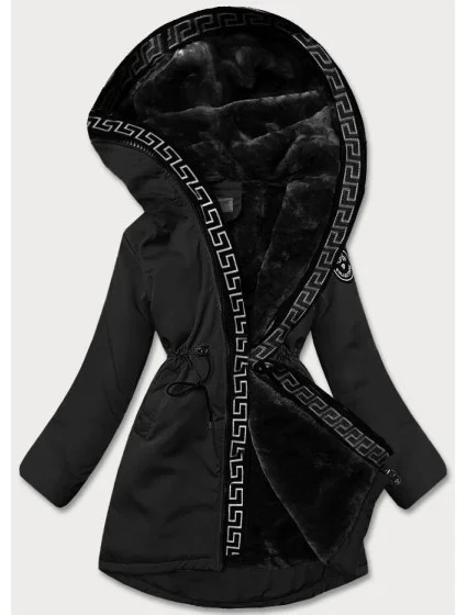 Černá dámská bunda s kožešinovou podšívkou model 21345464 - S'WEST