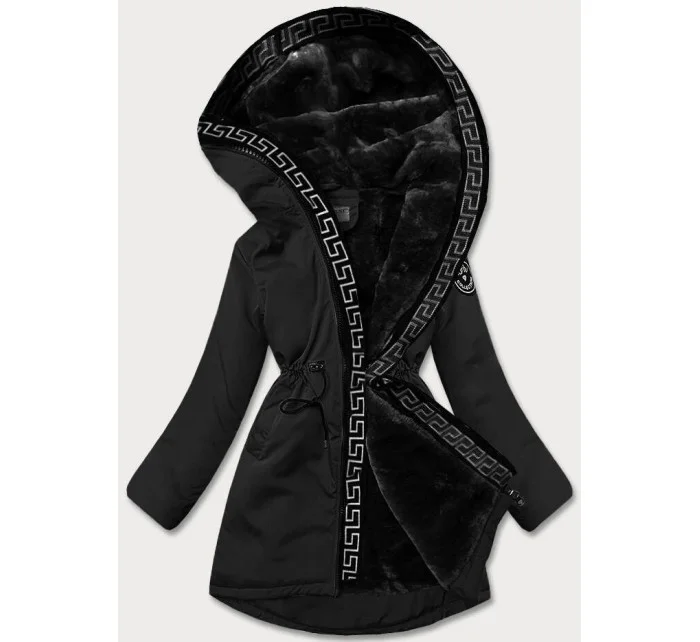 Černá dámská bunda s kožešinovou podšívkou model 21345464 - S'WEST