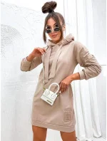 Béžové teplákové šaty s kapucňou (725) Béžové teplákové šaty s kapucňou (725)