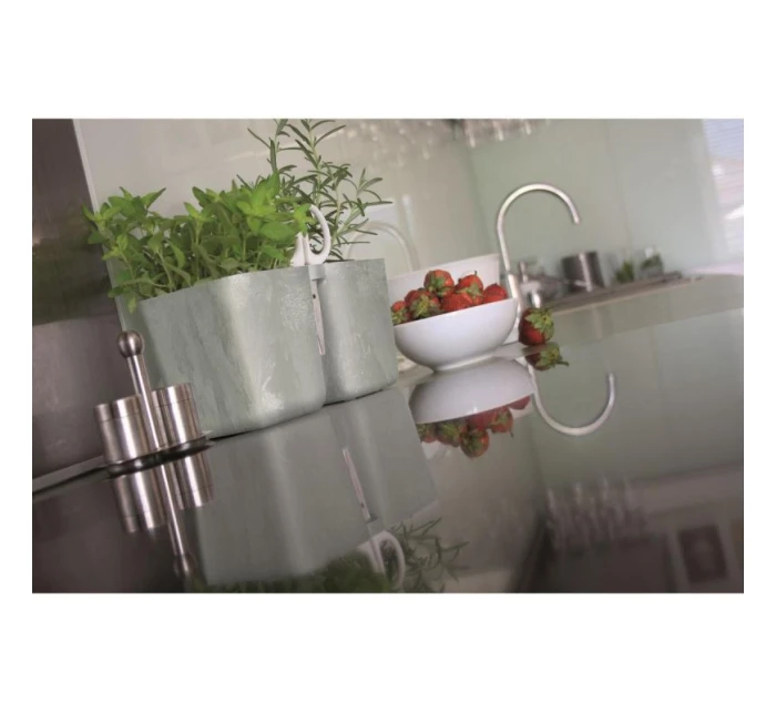 Kvetináč s bylinkami TWINS CUBE WITH CUTLERY WHITE