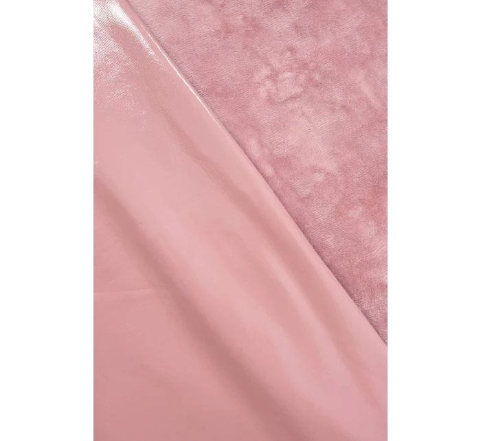 Dvojvrstvové velúrové nohavice tmavo ružové