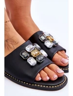 Dámské sandály s kamínky model 21619169 Černá - S.Barski