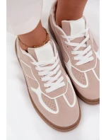 Niskie Sneakersy Damskie Beżowe Brenelle