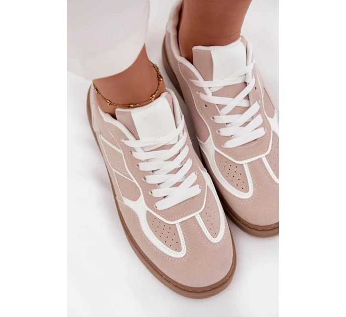 Niskie Sneakersy Damskie Beżowe Brenelle