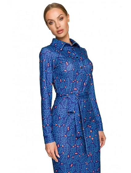 model 17626341 Plášťové šaty s límečkem a potiskem model 1 - Moe