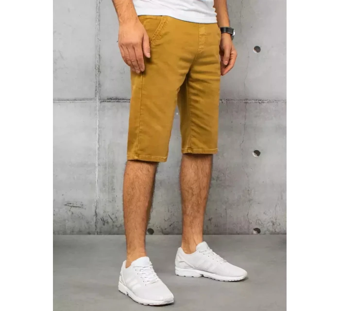 Pánske horčicové džínsové šortky FashionStreet SX1434 Pánske horčicové džínsové šortky FashionStreet SX1434
