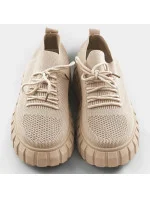 Béžové ažurové šněrovací boty model 17287307 Béžové ažurové šněrovací boty model 17287307