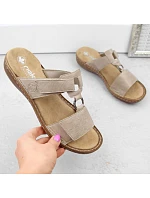 Pohodlné žabky W model 22050680 beige - Rieker