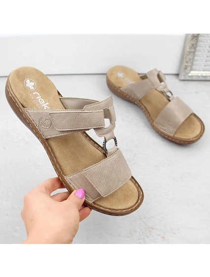 Pohodlné žabky W model 22050680 beige - Rieker