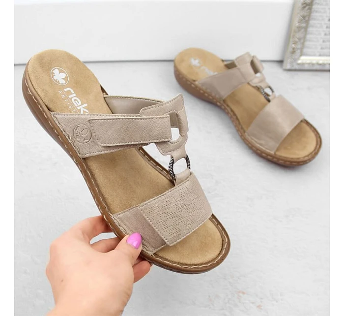 Pohodlné žabky W model 22050680 beige - Rieker