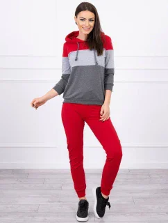 Farebná pruhovaná sada červená+sivá