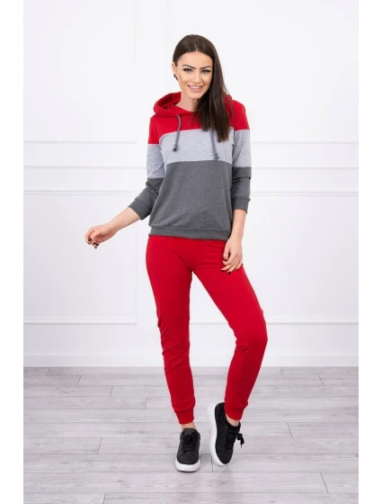 Farebná pruhovaná sada červená+sivá