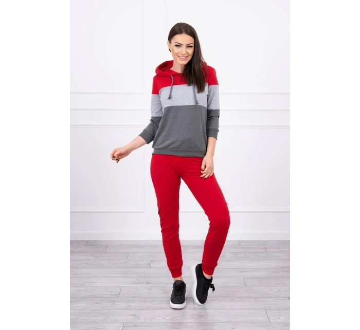 Farebná pruhovaná sada červená+sivá