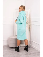 Šaty s kapucí a bočním rozparkem mint Šaty s kapucí a bočním rozparkem mint