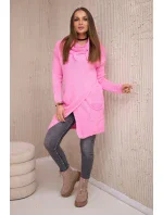 Sveter s obálkou dole svetlo ružový