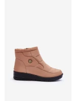 Śniegowce Damskie Ocieplane Beżowe Helis