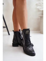 Lakované Boty Worker S Zlatým Detalem Na Černé model 21672971 - Zazoo