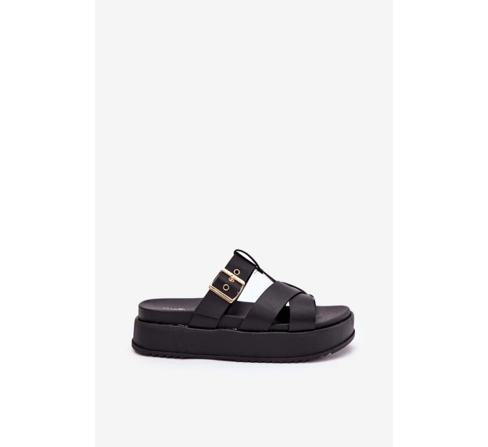 Dámské Pantofle Na Platformě S Pásky A Černé model 21687559 - Boto