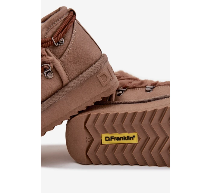 Śniegowce Dziecięce Młodzieżowe Z Futerkiem D.Franklin DFSH370011 Brązowe