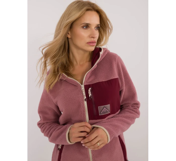Mikina D20001M02671A3 tmavoružová