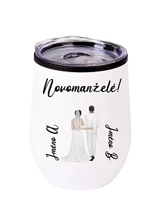 Personalizovaný termohrnček „BOWL“ so svadobným párom