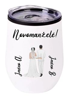 Personalizovaný termohrnček „BOWL“ so svadobným párom