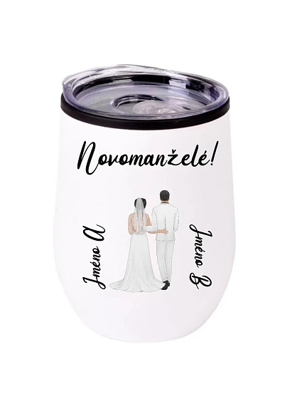 Personalizovaný termohrnček „BOWL“ so svadobným párom