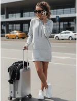 Dámská oversize dlouhá mikina světle šedá model 21964016 - Dstreet Dámská oversize dlouhá mikina světle šedá model 21964016 - Dstreet