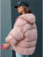 Dámská prošívaná bunda oversize s kapucí růžová Dstreet model 21979619 - FashionStreet