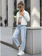 Dámske modré džínsy s vysokým pásom balónového strihu FashionStreet UY2916