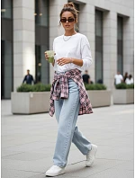 Dámske baggy fit voľné modré džínsy FashionStreet UY2925