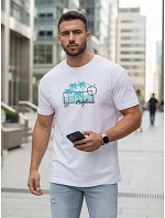 Tshirt męski z nadrukiem biały model 22136483 - FashionStreet