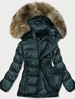 Dámska prešívaná prechodná bunda tmavozelená (H-205)