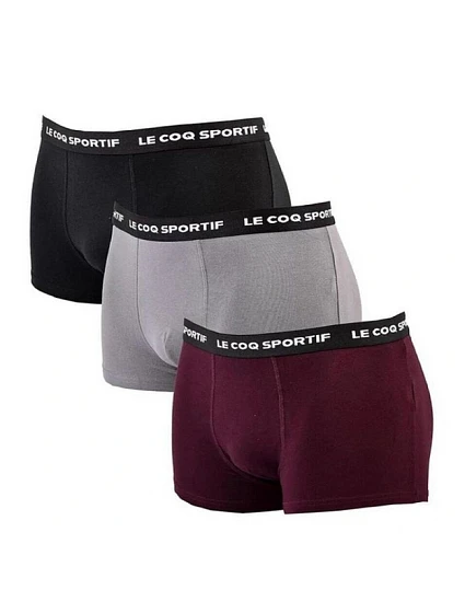 Le Coq Sportif pánske boxerky 3PAK black grey burgundy
