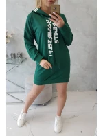 Oversize šaty s kapucí tmavě zelené Oversize šaty s kapucí tmavě zelené