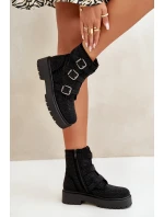 Ocieplane Botki Damskie Ze Zdobieniem Czarne Ciascia Ocieplane Botki Damskie Ze Zdobieniem Czarne Ciascia