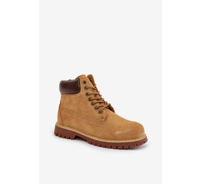 Zamszowe Ocieplane Trapery Męskie Big Star OO174136 HI-POLY SYSTEM Camel