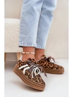 Dámské tenisky na platformě s ozdobami v vzoru hnědé model 21688403 - Boto Dámské tenisky na platformě s ozdobami v vzoru hnědé model 21688403 - Boto