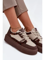 Damskie Sneakersy Na Platformie Big Star SS274356 Panterka Brązowo-Beżowe Damskie Sneakersy Na Platformie Big Star SS274356 Panterka Brązowo-Beżowe