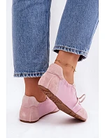 Semišové Nízké Dámské Tenisky Big Star TT274600 Růžové