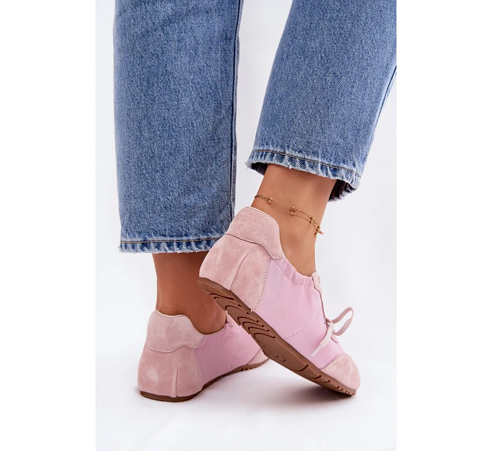 Semišové Nízké Dámské Tenisky Big Star TT274600 Růžové