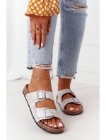 Dámske strieborné papuče Vivio