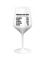 WORKING 100% - biely nerozbitný pohár na víno 470 ml