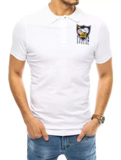 FashionStreet biele vyšívané polo tričko PX0392